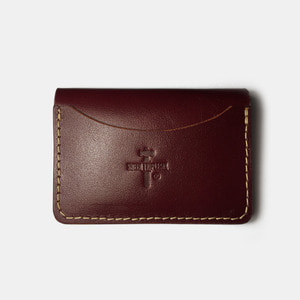 575 #067 Card Holder Cow Leather wine